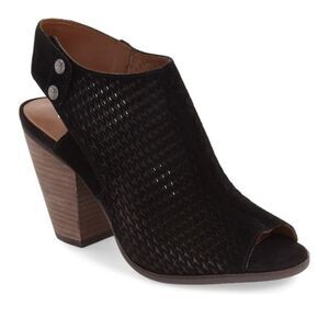 Arturo Chiang Janel Peeptoe Slingback Booties Shoes Womens 7 Black Casual